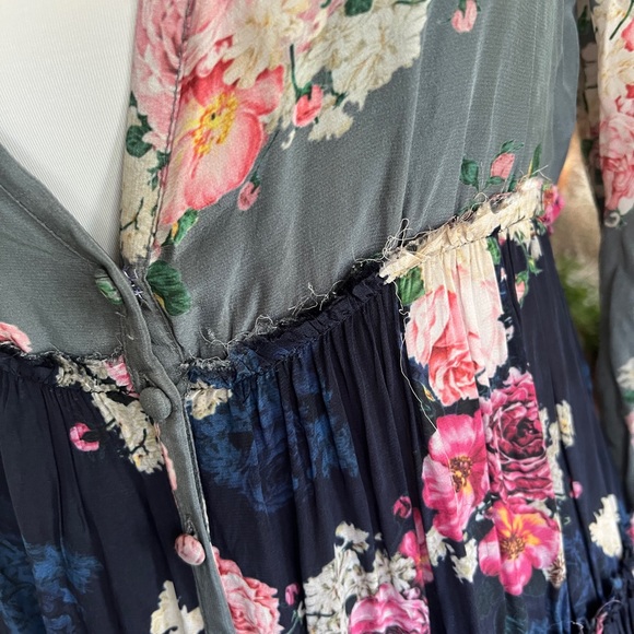 Free People Rare Floral Tiered Mixed Print Maxi Dress XS - Picture 11 of 16